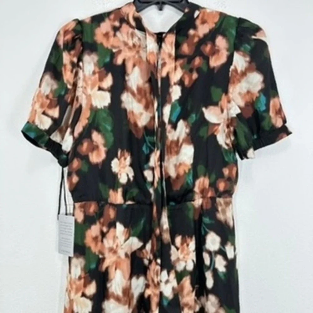 Julia Jordan Women's Midi Dress Size 12 Floral Black Multi Short Sleeve Wedding - Picture 10 of 15